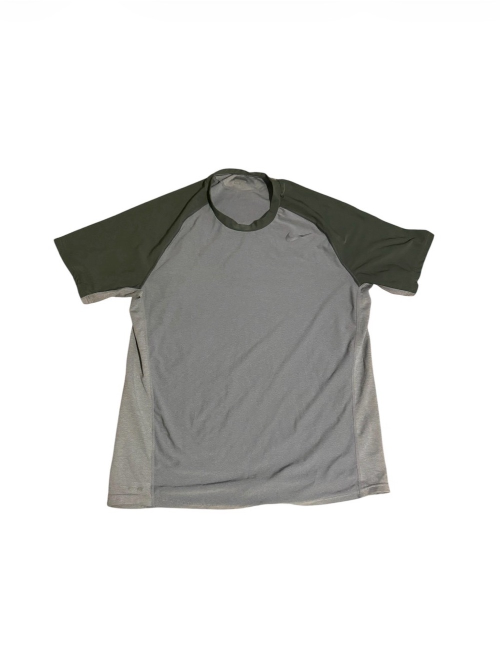 Nike Dri-Fit Green and Grey Short-Sleeve Shirt